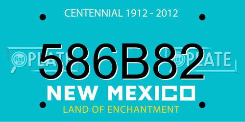 586B82 New Mexico License Plate