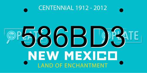 586BD3 New Mexico License Plate