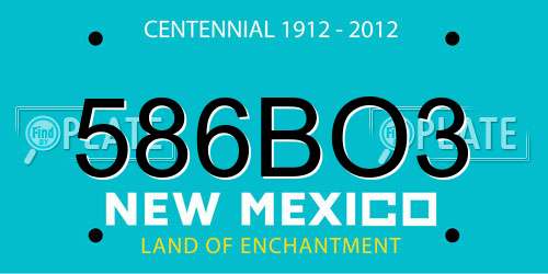 586BO3 New Mexico License Plate