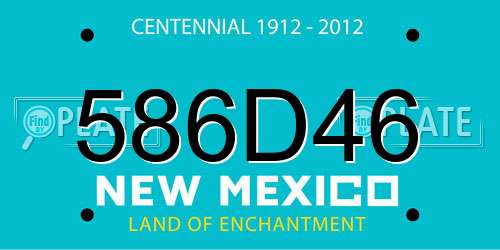 586D46 New Mexico License Plate