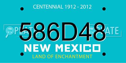 586D48 New Mexico License Plate