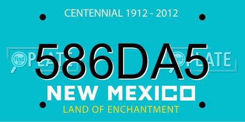 586DA5 New Mexico License Plate