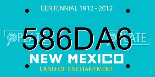 586DA6 New Mexico License Plate