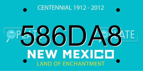 586DA8 New Mexico License Plate
