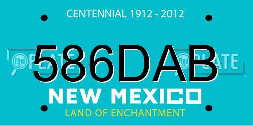 586DAB New Mexico License Plate