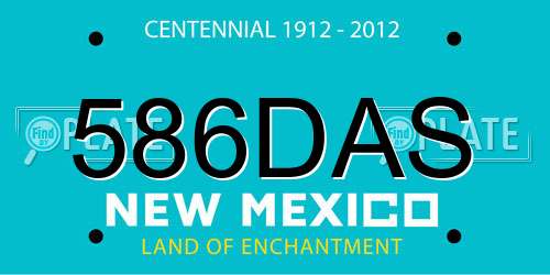 586DAS New Mexico License Plate