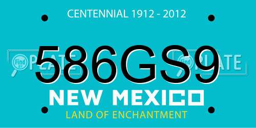 586GS9 New Mexico License Plate