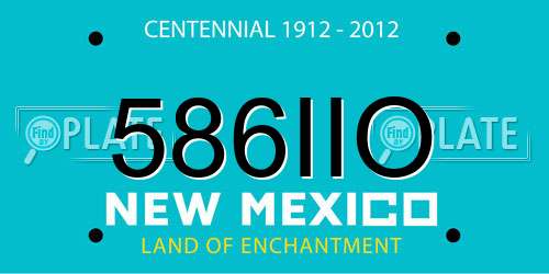 586IIO New Mexico License Plate
