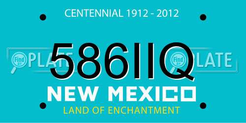 586IIQ New Mexico License Plate