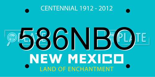 586NBO New Mexico License Plate