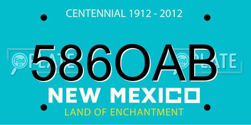 586OAB New Mexico License Plate