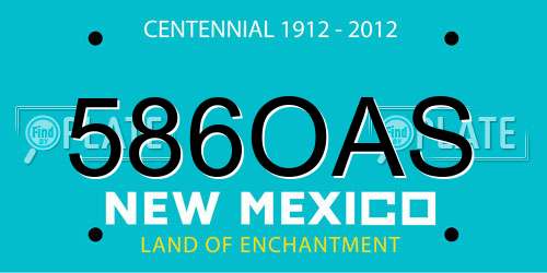 586OAS New Mexico License Plate