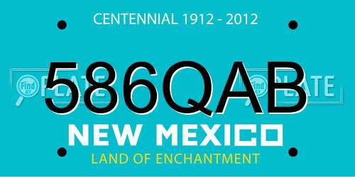 586QAB New Mexico License Plate