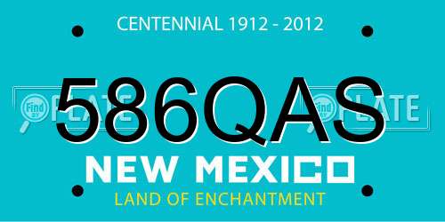 586QAS New Mexico License Plate