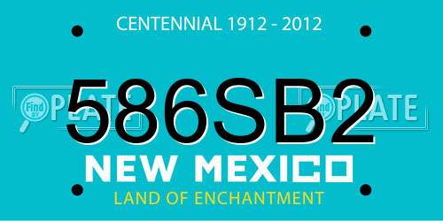 586SB2 New Mexico License Plate