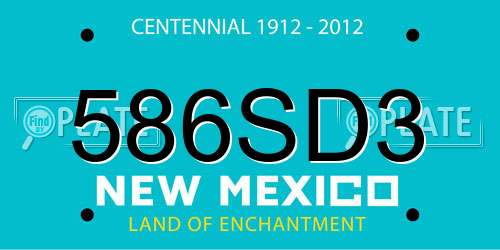 586SD3 New Mexico License Plate