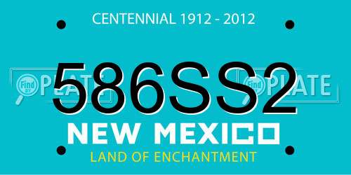586SS2 New Mexico License Plate