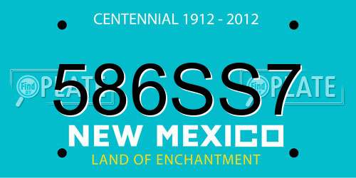 586SS7 New Mexico License Plate