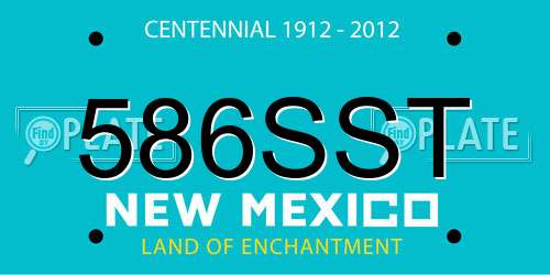 586SST New Mexico License Plate