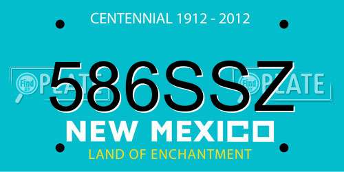 586SSZ New Mexico License Plate