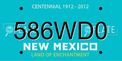 586WD0 New Mexico License Plate