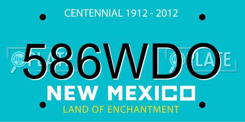 586WDO New Mexico License Plate