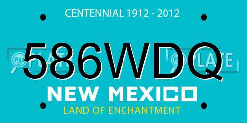 586WDQ New Mexico License Plate