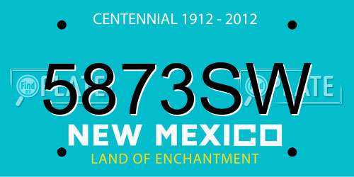 5873SW New Mexico License Plate