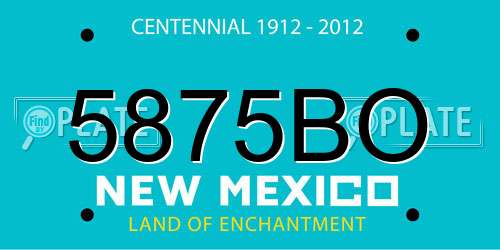 5875BO New Mexico License Plate