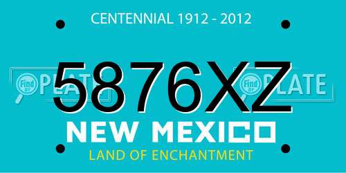 5876XZ New Mexico License Plate