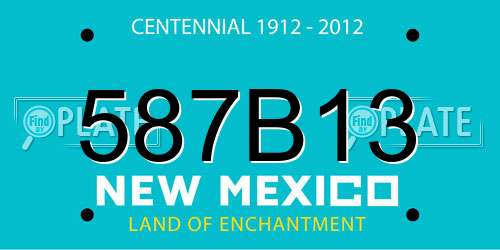587B13 New Mexico License Plate