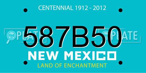 587B50 New Mexico License Plate