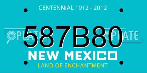 587B80 New Mexico License Plate