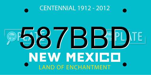 587BBD New Mexico License Plate