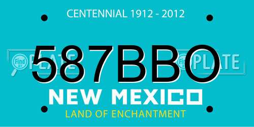 587BBO New Mexico License Plate