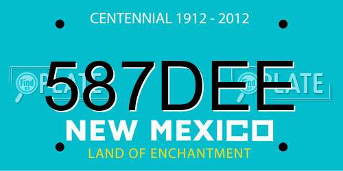 587DEE New Mexico License Plate