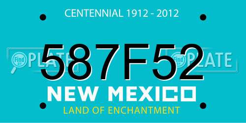 587F52 New Mexico License Plate