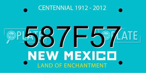 587F57 New Mexico License Plate