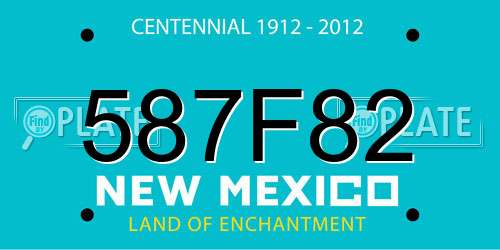 587F82 New Mexico License Plate