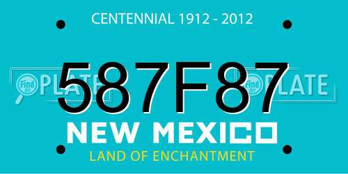 587F87 New Mexico License Plate