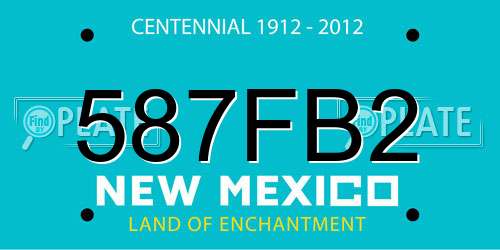 587FB2 New Mexico License Plate