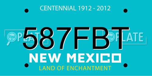 587FBT New Mexico License Plate