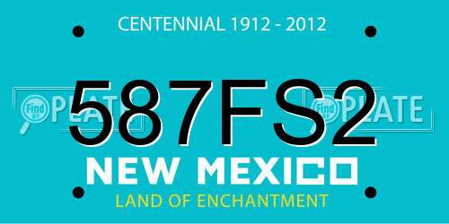 587FS2 New Mexico License Plate