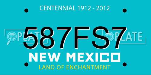 587FS7 New Mexico License Plate