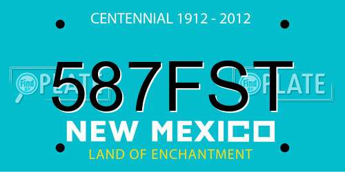 587FST New Mexico License Plate