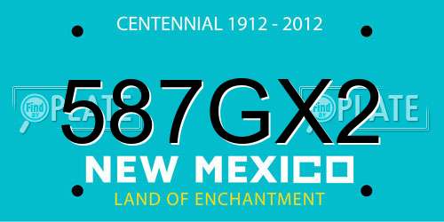 587GX2 New Mexico License Plate