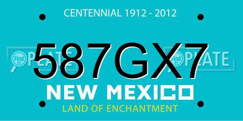 587GX7 New Mexico License Plate