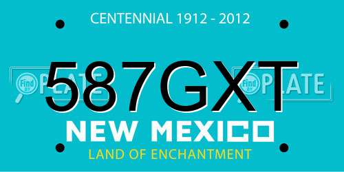 587GXT New Mexico License Plate