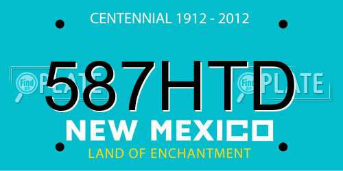 587HTD New Mexico License Plate