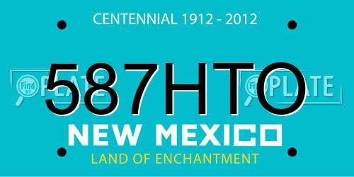 587HTO New Mexico License Plate
